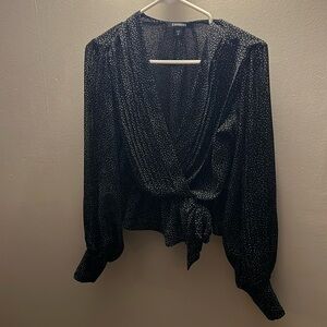 Express Polka dot flowy top - size XS